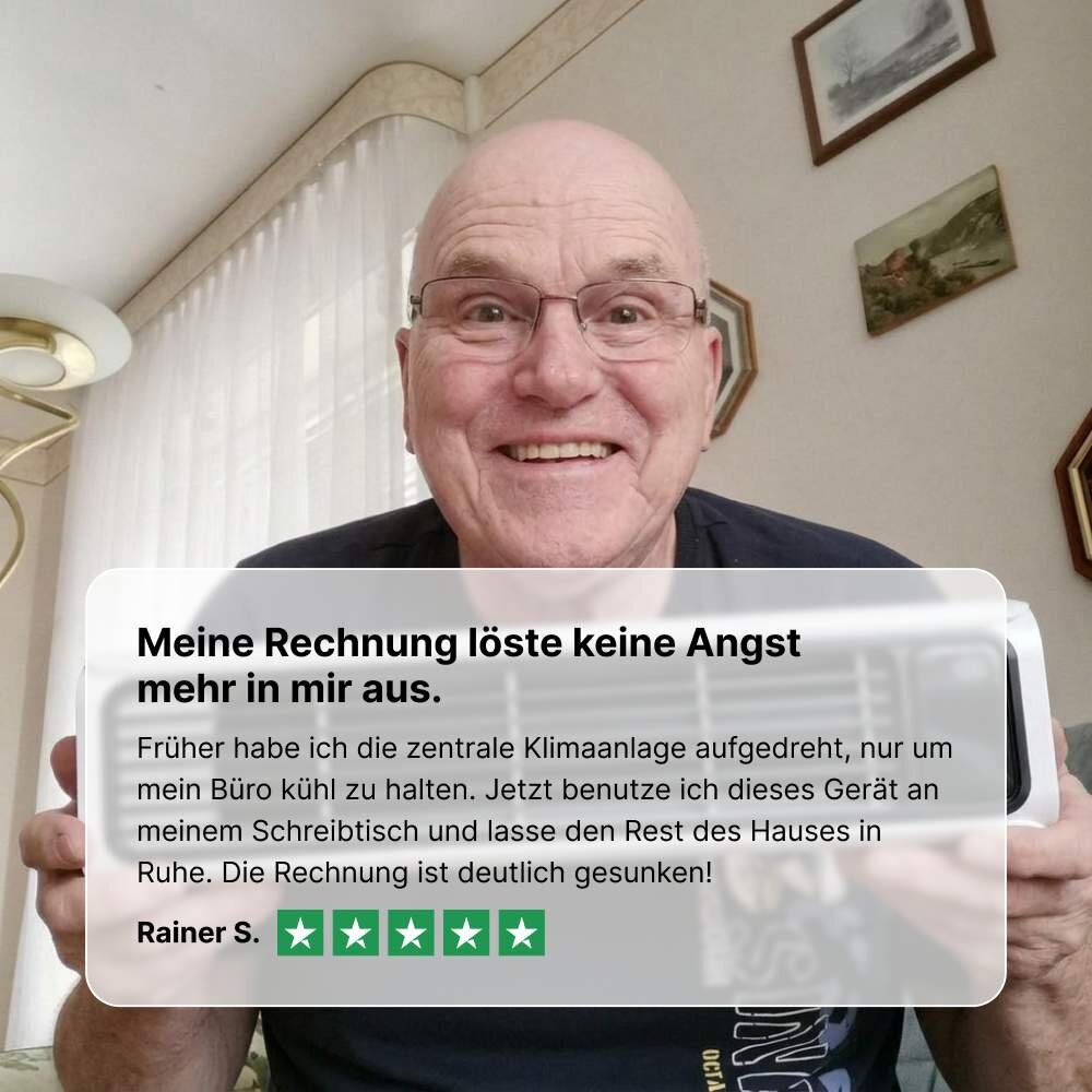 AirZuma Anwendung zuhause mit tragbarem Luftkühler